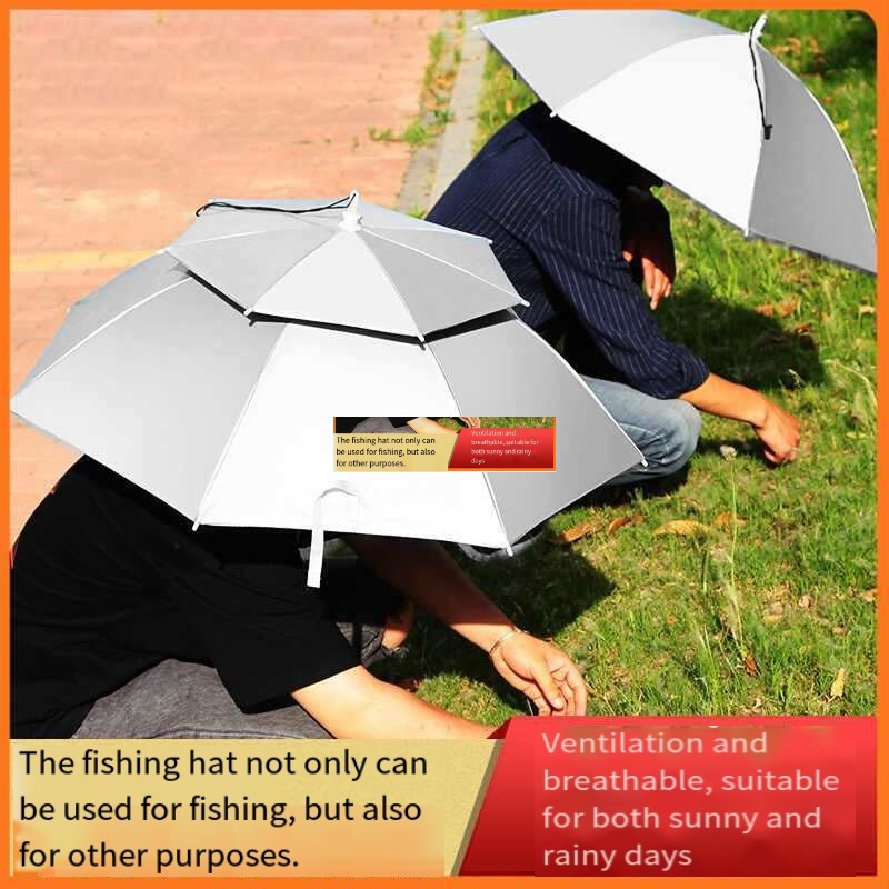 Umbrella hat Head-mounted doub - Fishing Hat review and price